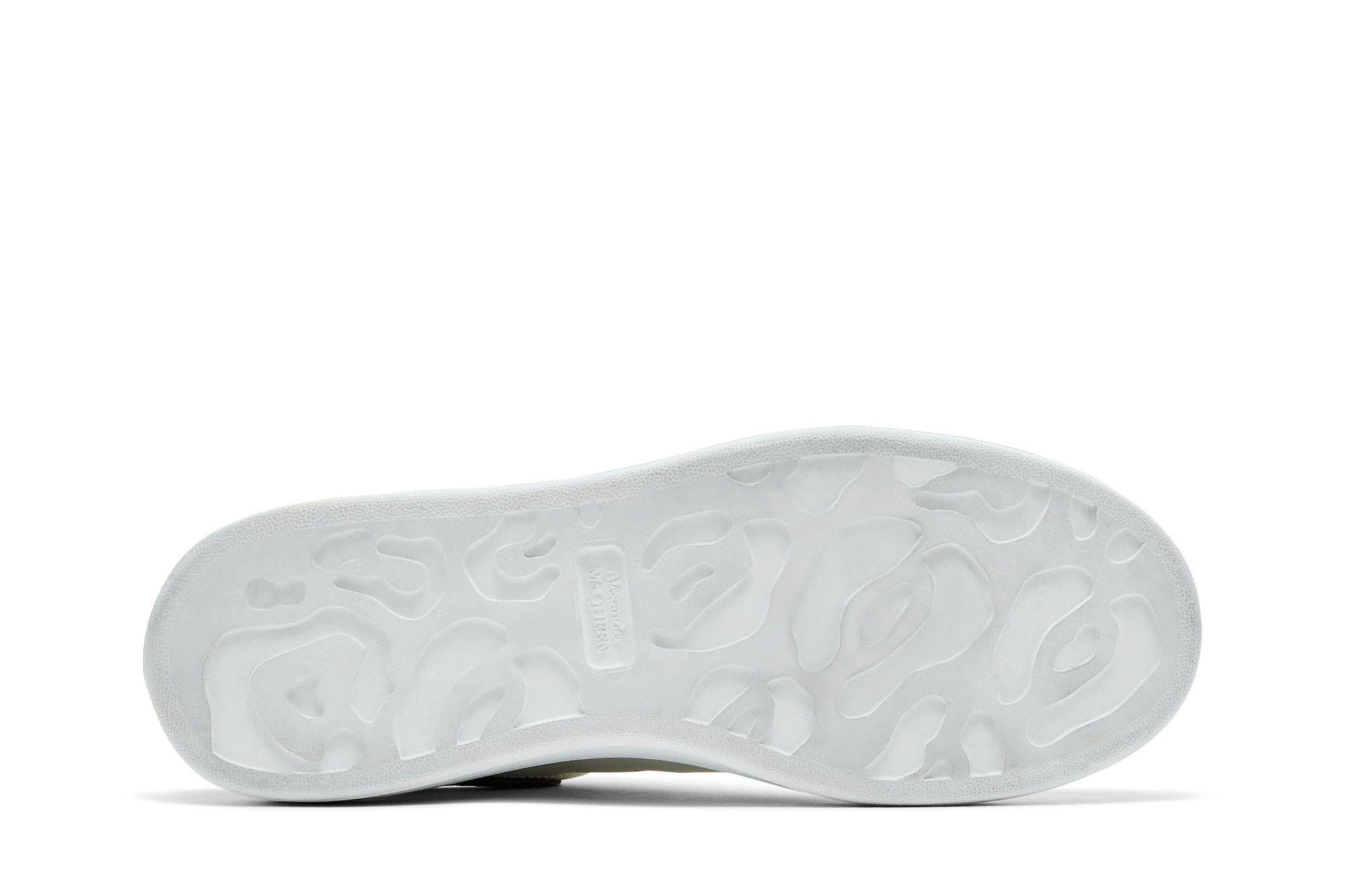 Shop 亚历山大·麦昆 白色卡其色鳄鱼纹厚底球鞋 625162-WHZ4K-9055