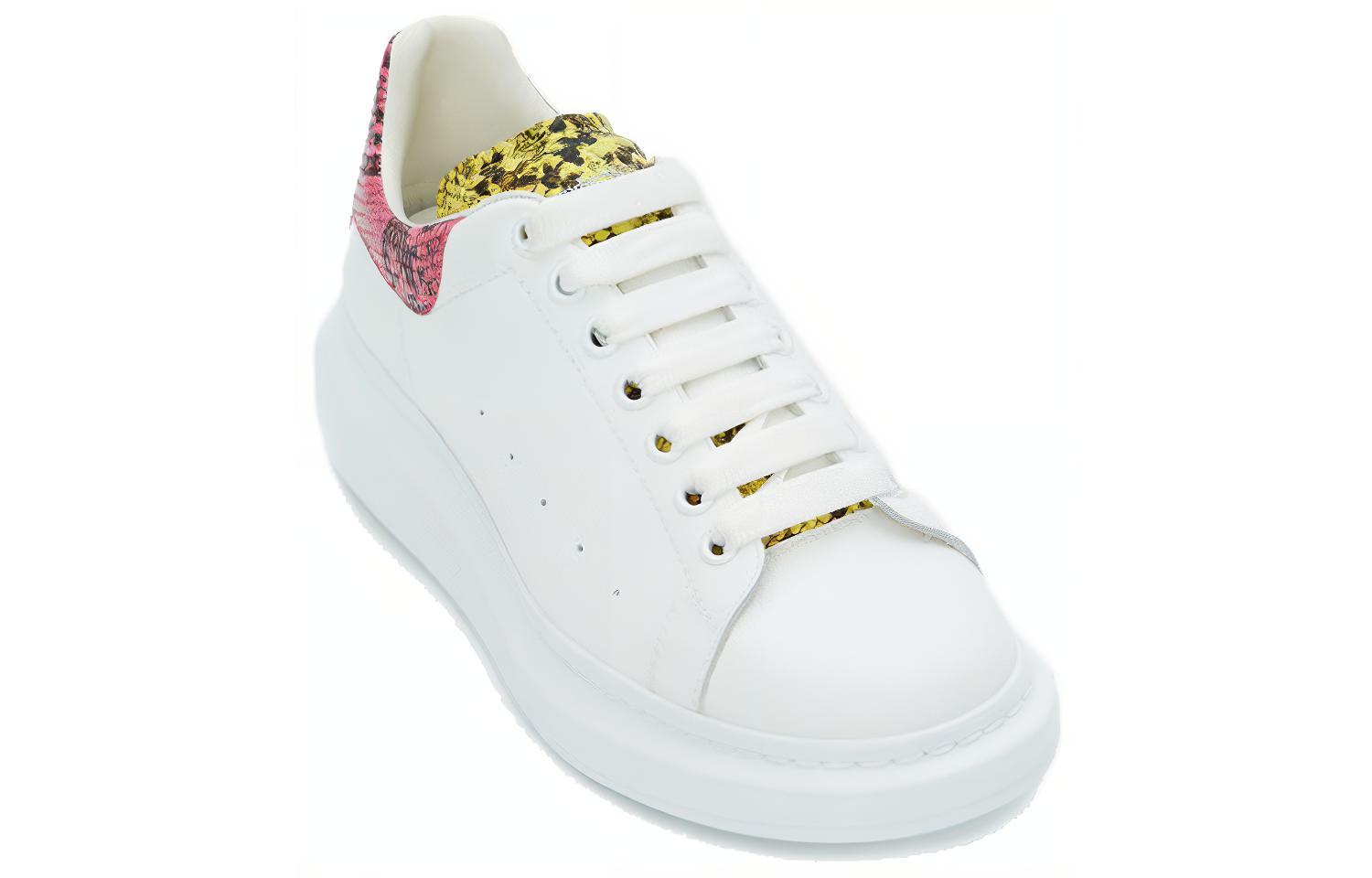 Order 亚历山大·麦昆 白色多色蛇纹厚底运动鞋 604229-WHX9A-9035