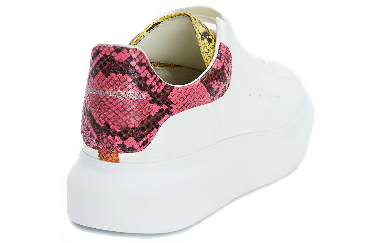 Lookbook 亚历山大·麦昆 白色多色蛇纹厚底运动鞋 604229-WHX9A-9035