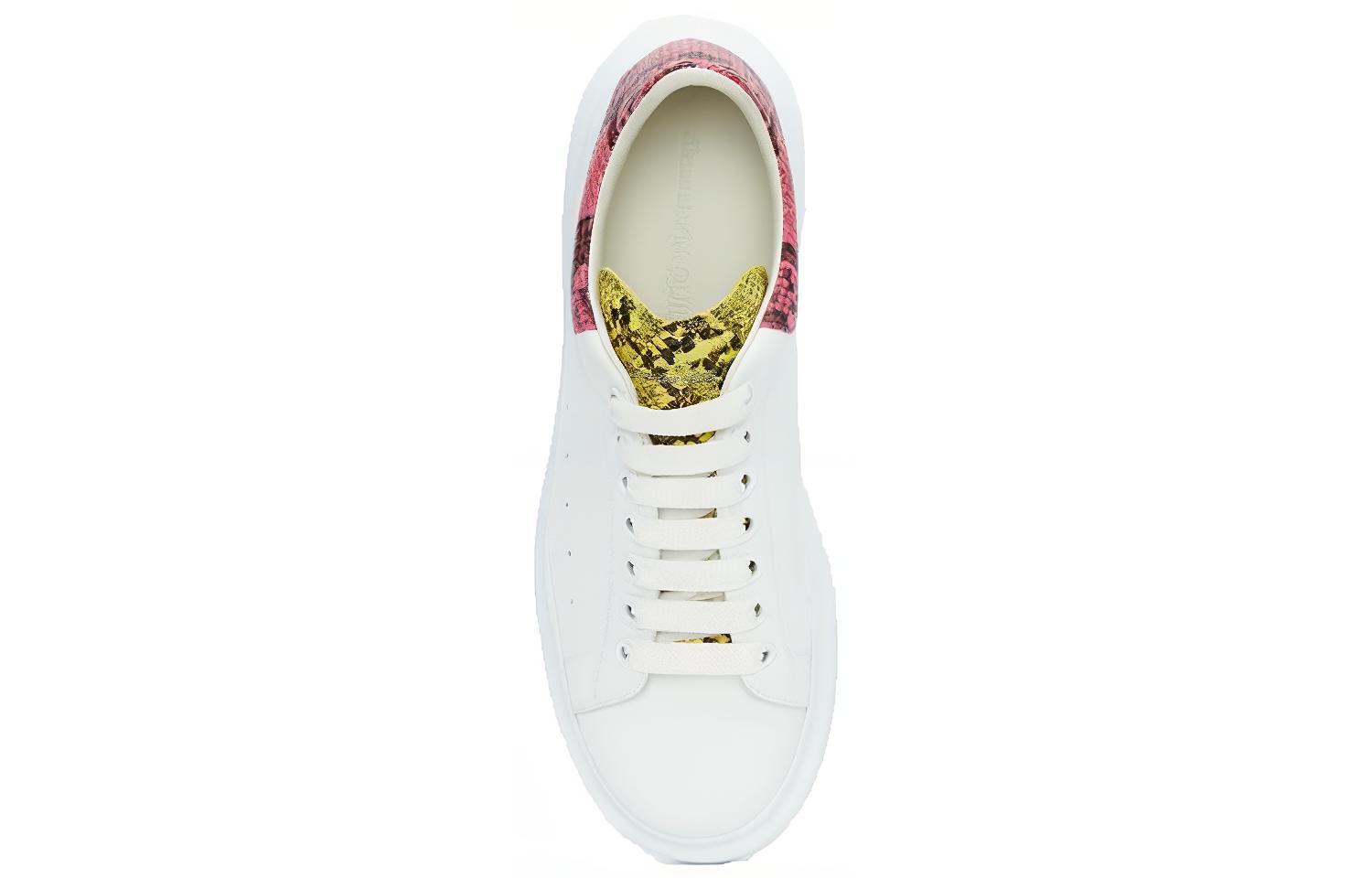 Shop 亚历山大·麦昆 白色多色蛇纹厚底运动鞋 604229-WHX9A-9035