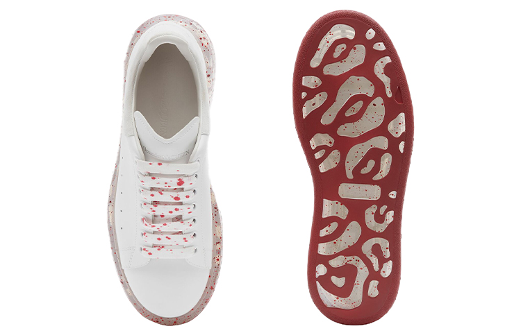 Purchase 亚历山大·麦昆白红飞溅超大号运动鞋 625174WHYBB9175