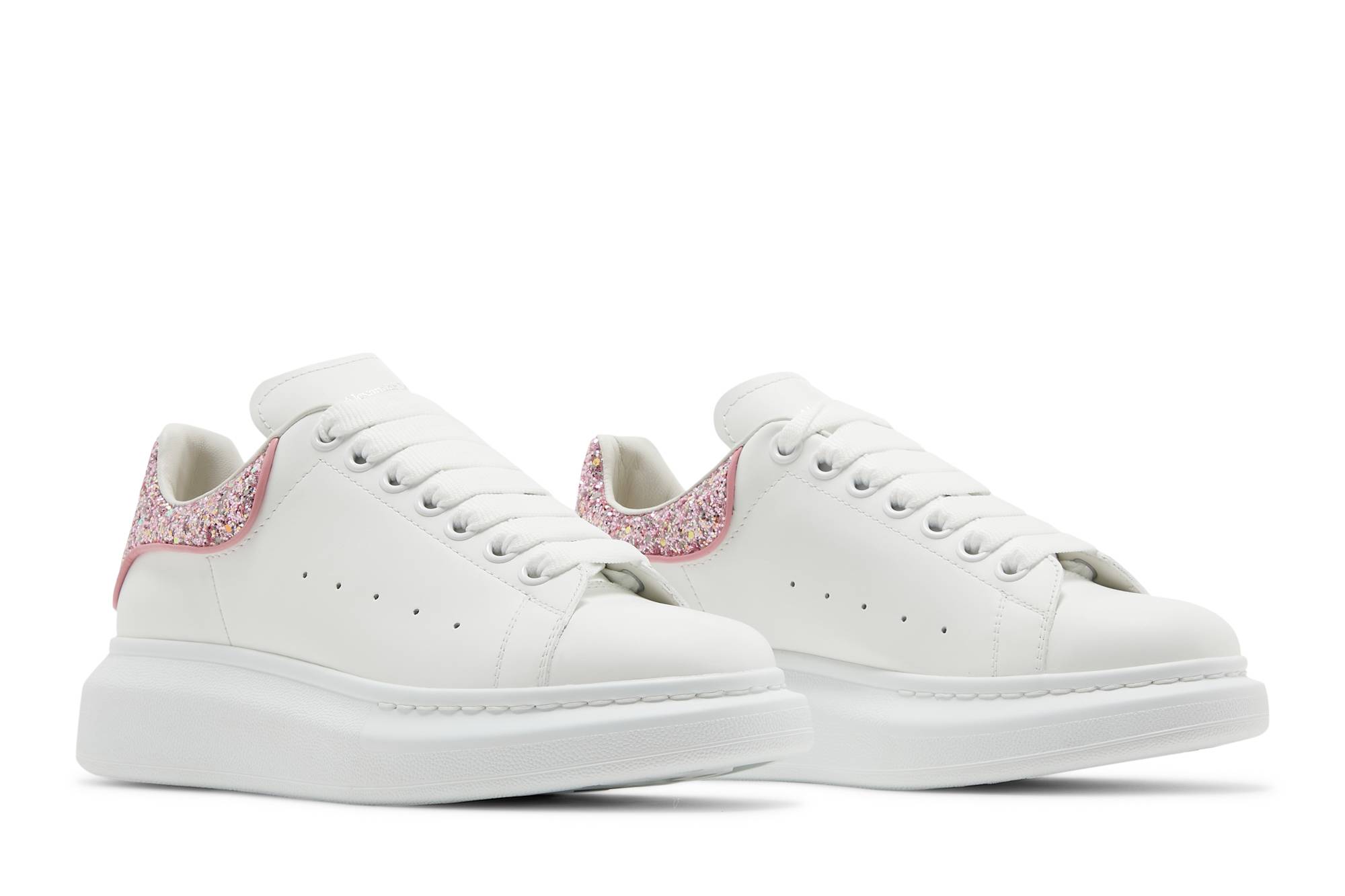 Cheap (W) Alexander McQueen Oversized Sneaker 'Putih Mawar Glitter' 558945-WIAFF-9477