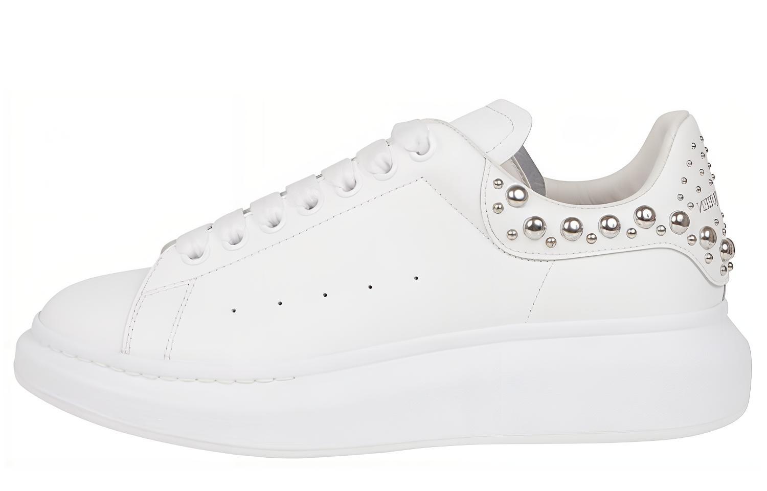 Alexander McQueen Oversized Sneaker 'White Silver Studded' 662643-WHTQQ-9071