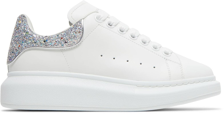Alexander mcqueen white & 2025 silver glitter oversized sneakers