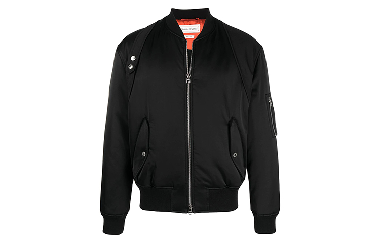 Alexander McQueen Padded Zip Bomber Jacket Black 615628-QQR32-1000