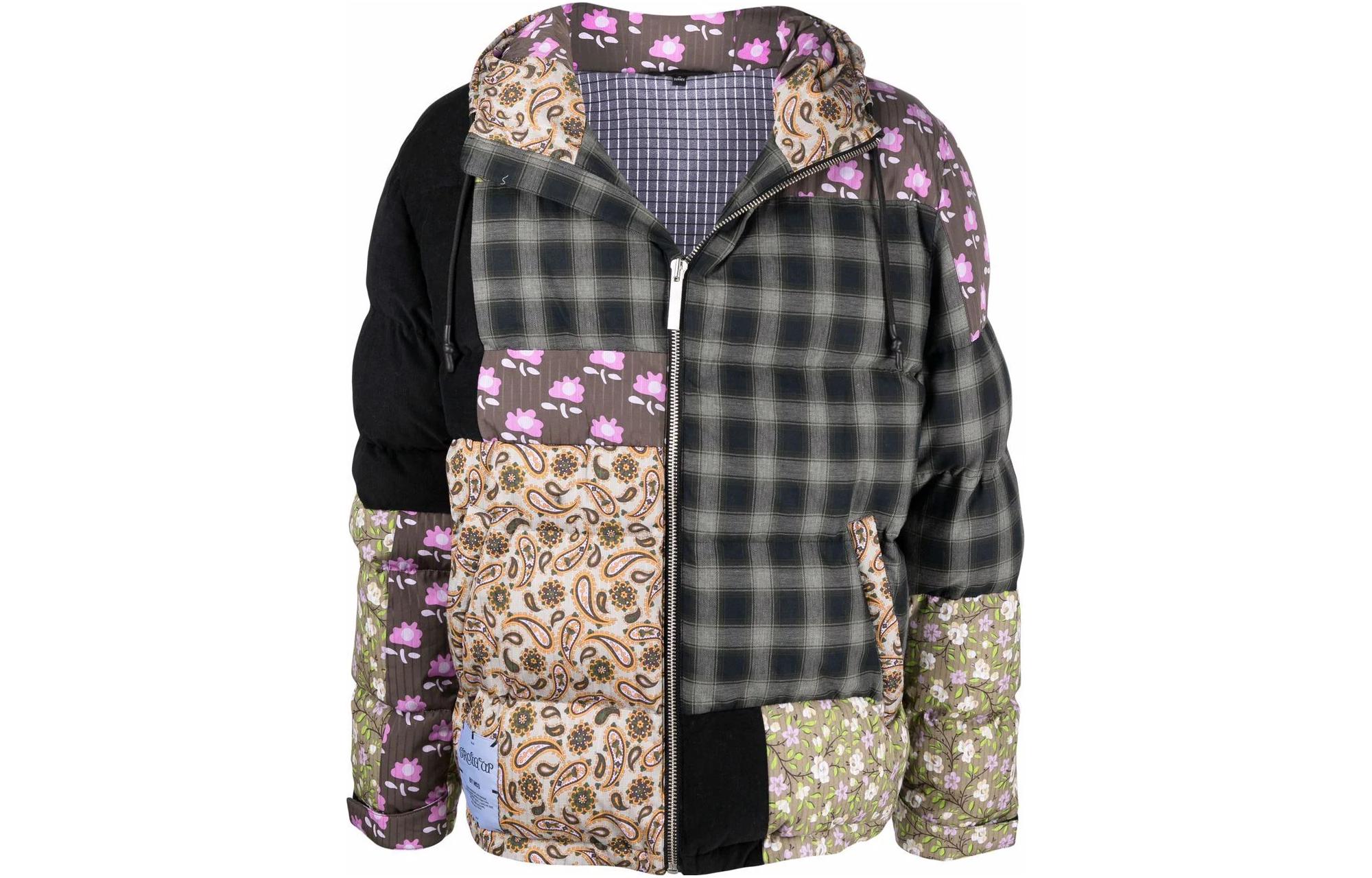 Alexander McQueen Patchwork Hooded Jacket Multicolor 677969-RSA15-8002