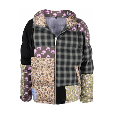 Alexander McQueen Patchwork Hooded Jacket Multicolor 677969-RSA15-8002