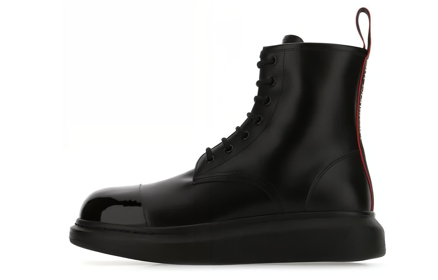 Alexander McQueen Patent Leather Platform Boots 'Black' 663528WHX5R1324