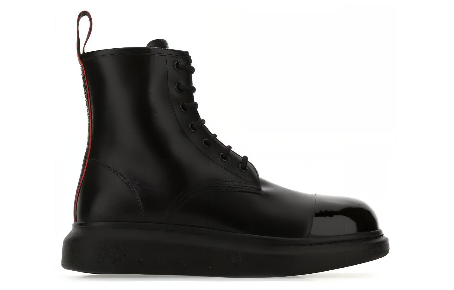 Order Alexander McQueen Patent Leather Platform Boots 'Black' 663528WHX5R1324