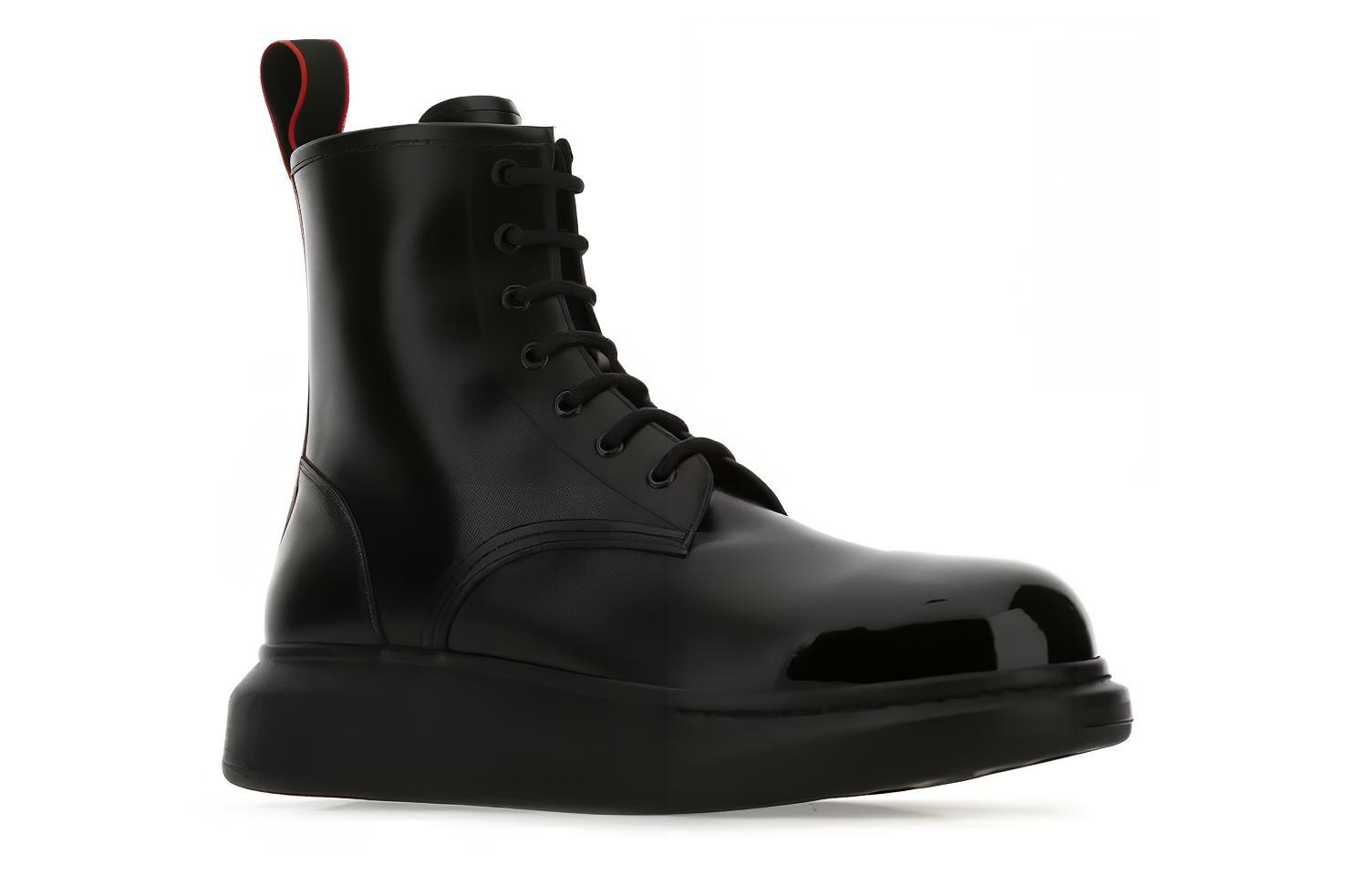 Lookbook Alexander McQueen Patent Leather Platform Boots 'Black' 663528WHX5R1324