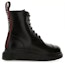 Shop Alexander McQueen Boot Kulit Platform Berkilat 'Hitam' 663528WHX5R1324