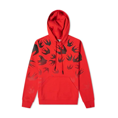 Alexander McQueen Pattern Print Red Hoodie Long Sleeve 545412-ROT42-6109