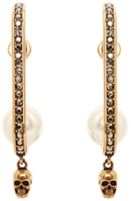 Alexander McQueen Pendientes de Calavera con Perlas en Oro Antigua. 667546J160Z4039 Lookbook Alexander McQueen Pendientes de Calavera con Perlas en Oro Antigua. 667546J160Z4039