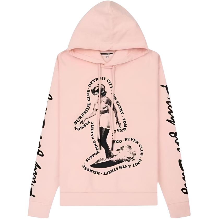 Alexander McQueen Pink Graphic Logo Hoodie for Men 494034-RMT25-5703