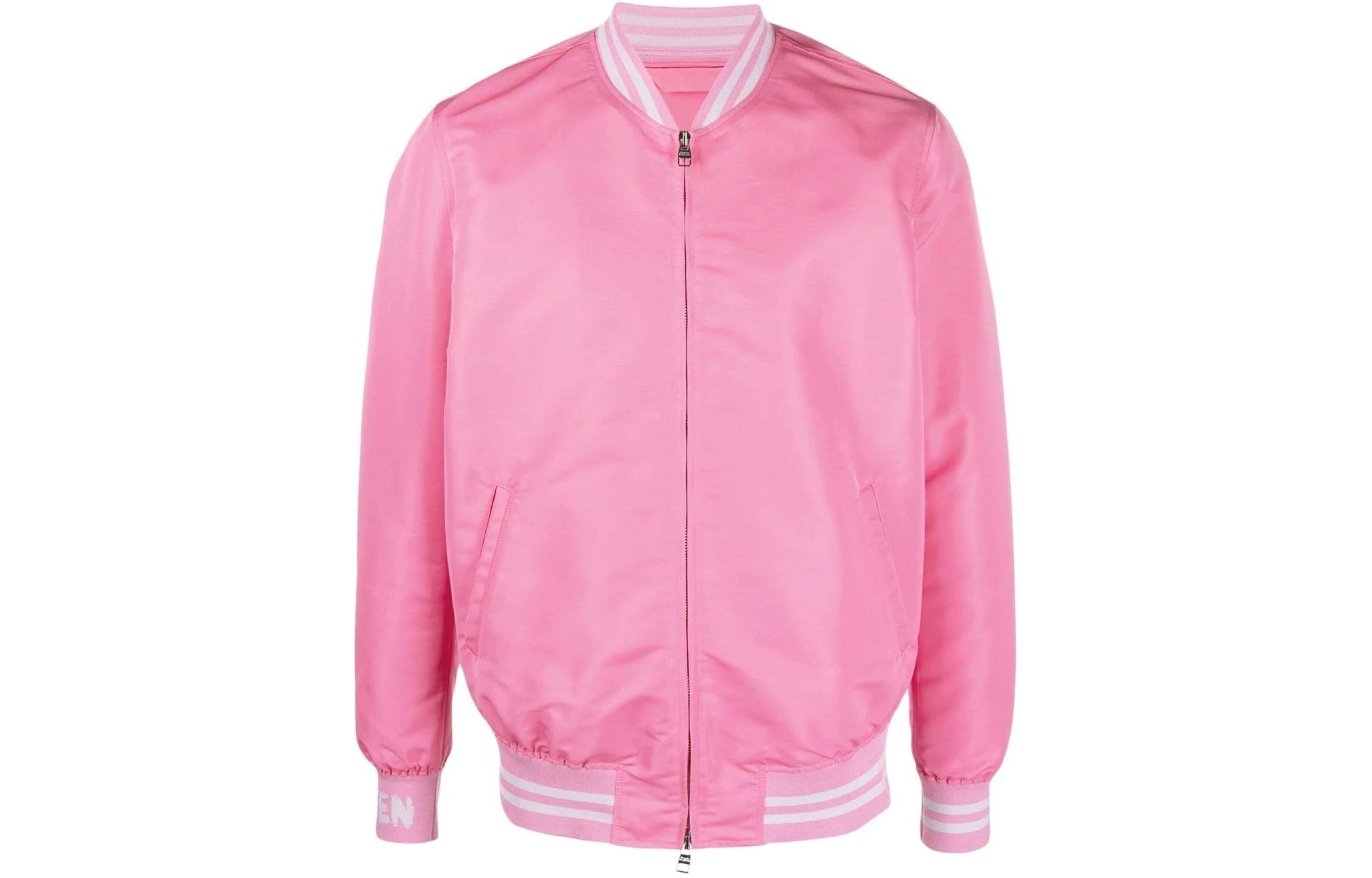 Alexander McQueen Pink Zip-Up Bomber Jacket with Baseball Collar 717675-QUR77-5002