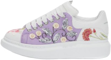 Alexander McQueen Platform Sneaker 'White Purple Embroidery' 462218WHJIL9041 Alexander McQueen Platform Sneaker 'White Purple Embroidery' 462218WHJIL9041