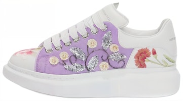 Alexander McQueen Platform Sneaker 'White Purple Embroidery' 462218WHJIL9041 Alexander McQueen Platform Sneaker 'White Purple Embroidery' 462218WHJIL9041