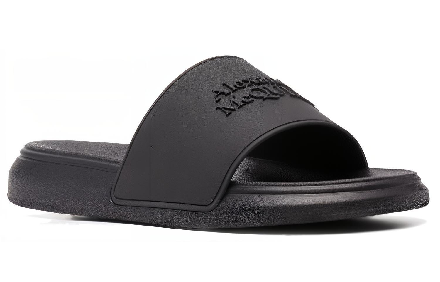 Shop 亞歷山大·麥昆 黑色泳池拖鞋 FW21 663564W4QS01000