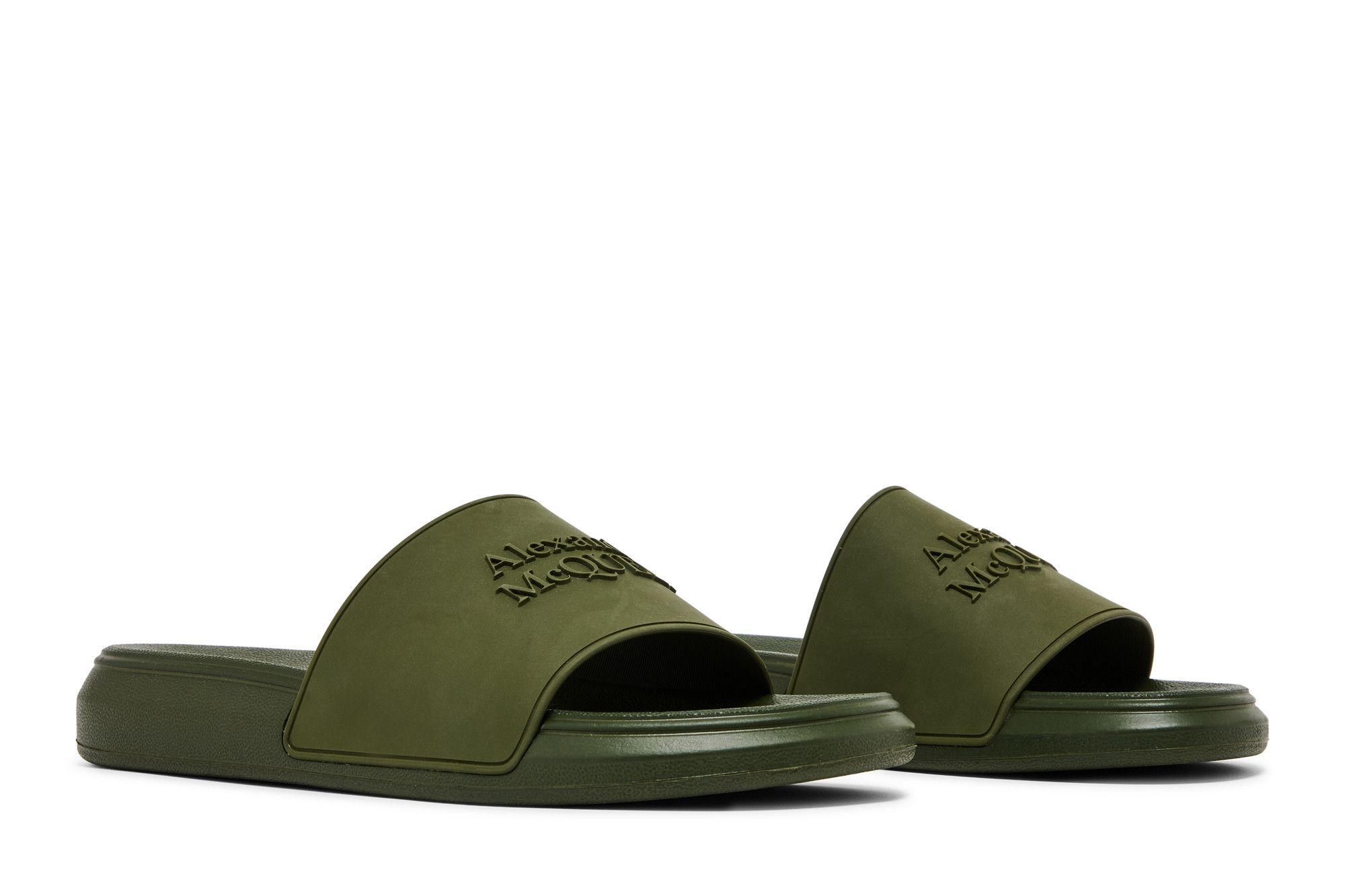 Cheap Alexander McQueen Pool Slide 'Forest Green' 663564W4QS03106