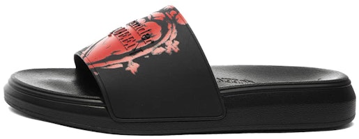 Alexander McQueen Pool Slide 'Heart Logo - Black' 667807-W4QS1-1037 Alexander McQueen Pool Slide 'Heart Logo - Black' 667807-W4QS1-1037