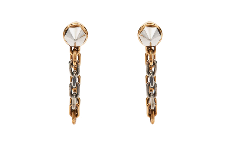 Order Anting-anting Alexander McQueen Punk Stud Skull Rantai Emas Uniseks 734761-J160Z-1334