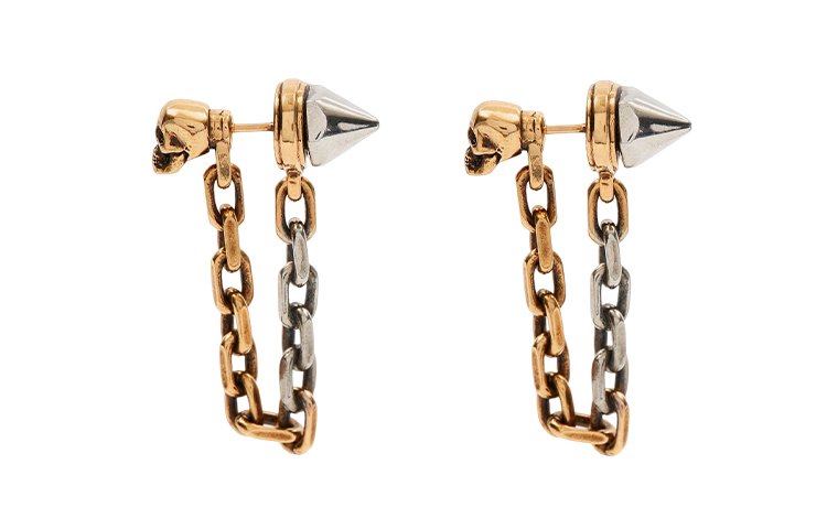 Lookbook Anting-anting Alexander McQueen Punk Stud Skull Rantai Emas Uniseks 734761-J160Z-1334