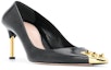 Order Alexander McQueen Kasut Tumit Tinggi Kulit Punkstud 'Hitam' 6517214WHWQ21088Black
