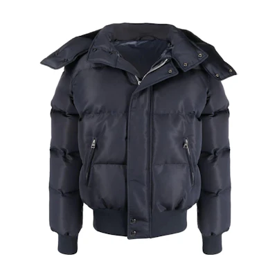 Alexander McQueen Quilted Letter Print Zip-Up Hooded Jacket 705144QTZ190903