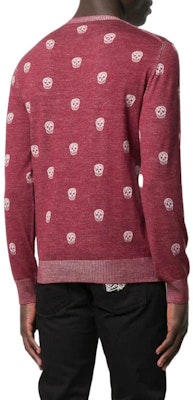 Alexander McQueen Red Skull Crewneck Sweater Long Sleeve Pullover 603247-Q1APF-6068 Purchase Alexander McQueen Red Skull Crewneck Sweater Long Sleeve Pullover 603247-Q1APF-6068