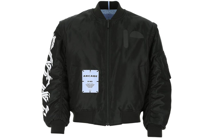 Alexander McQueen Rollercoaster Print Arcade Jacket Black 628299-RPQ19-1000