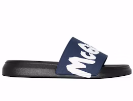 Alexander McQueen Rubber Pool Slide 'Graffiti - Midnight Petrol' 682490W4QS34478 Alexander McQueen Rubber Pool Slide 'Graffiti - Midnight Petrol' 682490W4QS34478