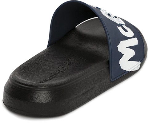 亚历山大·麦昆 涂鸦橡胶拖鞋 '午夜石油蓝' 682490W4QS34478 Shop 亚历山大·麦昆 涂鸦橡胶拖鞋 '午夜石油蓝' 682490W4QS34478