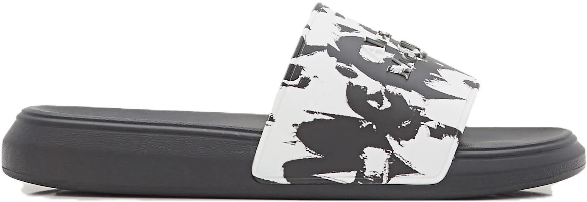 亚历山大麦昆涂鸦黑白橡胶拖鞋 705089-W4QS8-9061 Order 亚历山大麦昆涂鸦黑白橡胶拖鞋 705089-W4QS8-9061