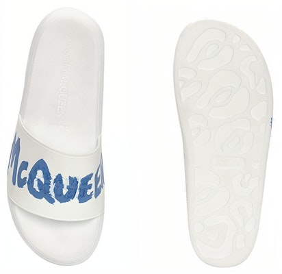Sandal Karet Alexander McQueen 'Graffiti - Putih Biru Danau' 682490-W4QS3-9449 Purchase Sandal Karet Alexander McQueen 'Graffiti - Putih Biru Danau' 682490-W4QS3-9449