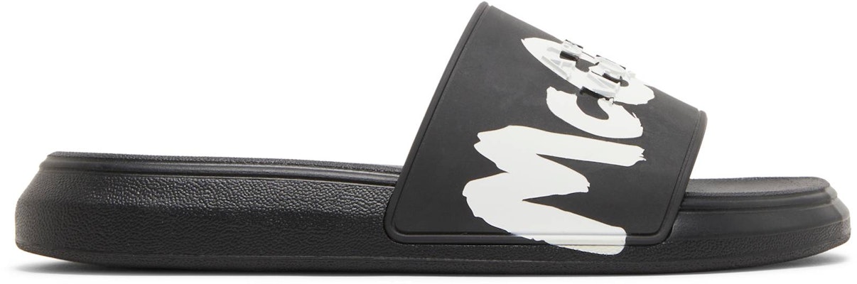 亞歷山大·麥昆 橡膠 平底 圓頭 時尚涼拖 男款 黑色 Buy 亞歷山大·麥昆 橡膠 平底 圓頭 時尚涼拖 男款 黑色