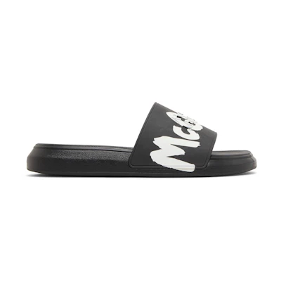 Alexander McQueen Rubber Pool Slide 'Graffiti - Black'