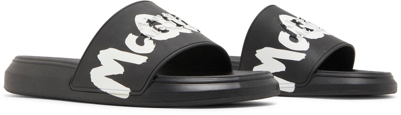 亞歷山大·麥昆 橡膠 平底 圓頭 時尚涼拖 男款 黑色 Cheap 亞歷山大·麥昆 橡膠 平底 圓頭 時尚涼拖 男款 黑色