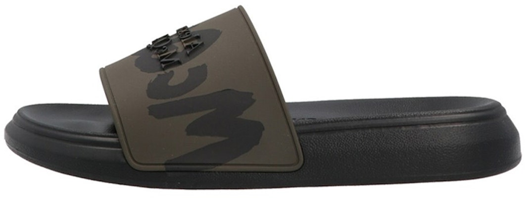 Alexander McQueen Rubber Pool Slide 'Logo Grafiti - Hijau Hitam' 686931W4QS33309 Buy Alexander McQueen Rubber Pool Slide 'Logo Grafiti - Hijau Hitam' 686931W4QS33309