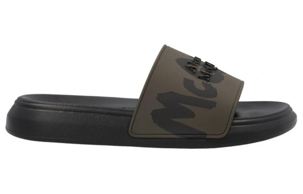 Order マックイーン ラバースライド (グラフィティロゴ グリーン/ブラック) 686931W4QS33309