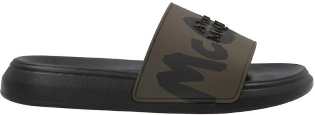 Alexander McQueen Rubber Pool Slide 'Logo Grafiti - Hijau Hitam' 686931W4QS33309 Order Alexander McQueen Rubber Pool Slide 'Logo Grafiti - Hijau Hitam' 686931W4QS33309