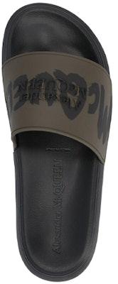 Alexander McQueen Rubber Pool Slide 'Logo Grafiti - Hijau Hitam' 686931W4QS33309 Shop Alexander McQueen Rubber Pool Slide 'Logo Grafiti - Hijau Hitam' 686931W4QS33309
