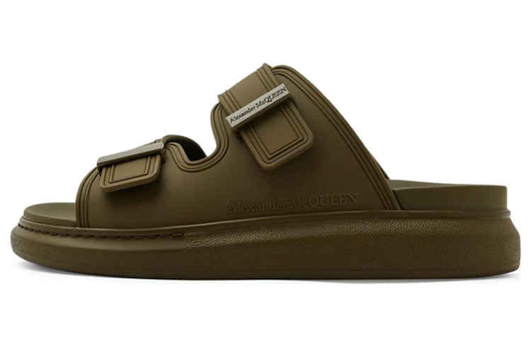 Alexander McQueen Rubber Toe Platform Slide 'Dark Green' 663563W4Q553145