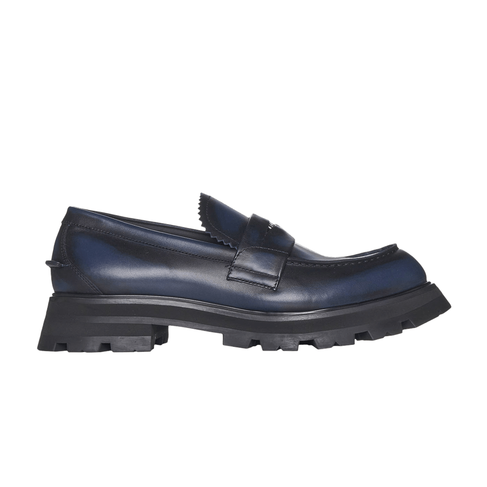 Alexander McQueen Seal Logo Leather Loafer 'Blue'