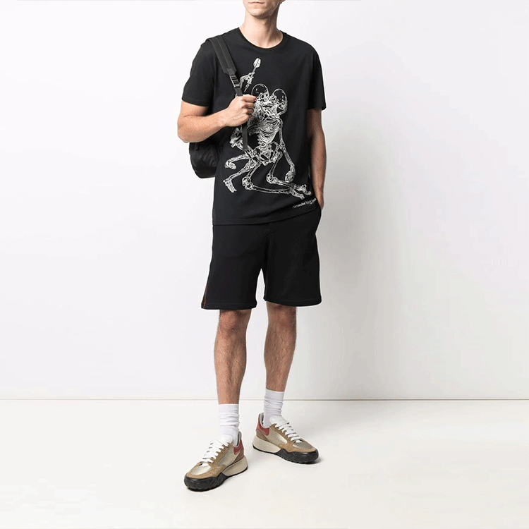 Lookbook Alexander McQueen Selvedge Logo Elastic Waist Casual Shorts . 642668-QRX75-0901