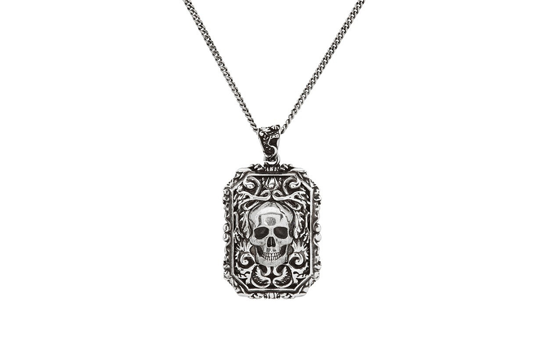Alexander McQueen Silver Brass Skull Necklace 599984-J160Y-0446