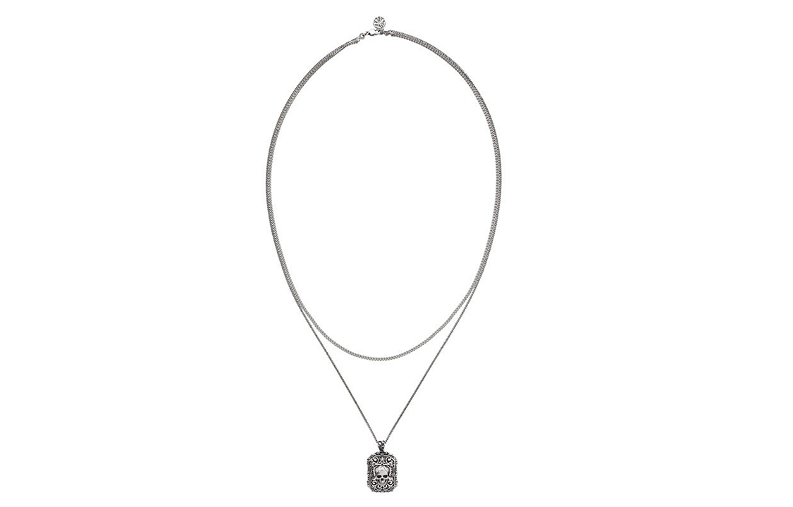 Shop 亞歷山大·麥昆銀色骷髏頭黃銅項鍊 599984-J160Y-0446