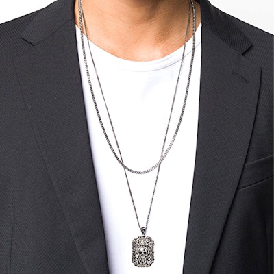 亞歷山大·麥昆銀色骷髏頭黃銅項鍊 599984-J160Y-0446 Details for 亞歷山大·麥昆銀色骷髏頭黃銅項鍊 599984-J160Y-0446