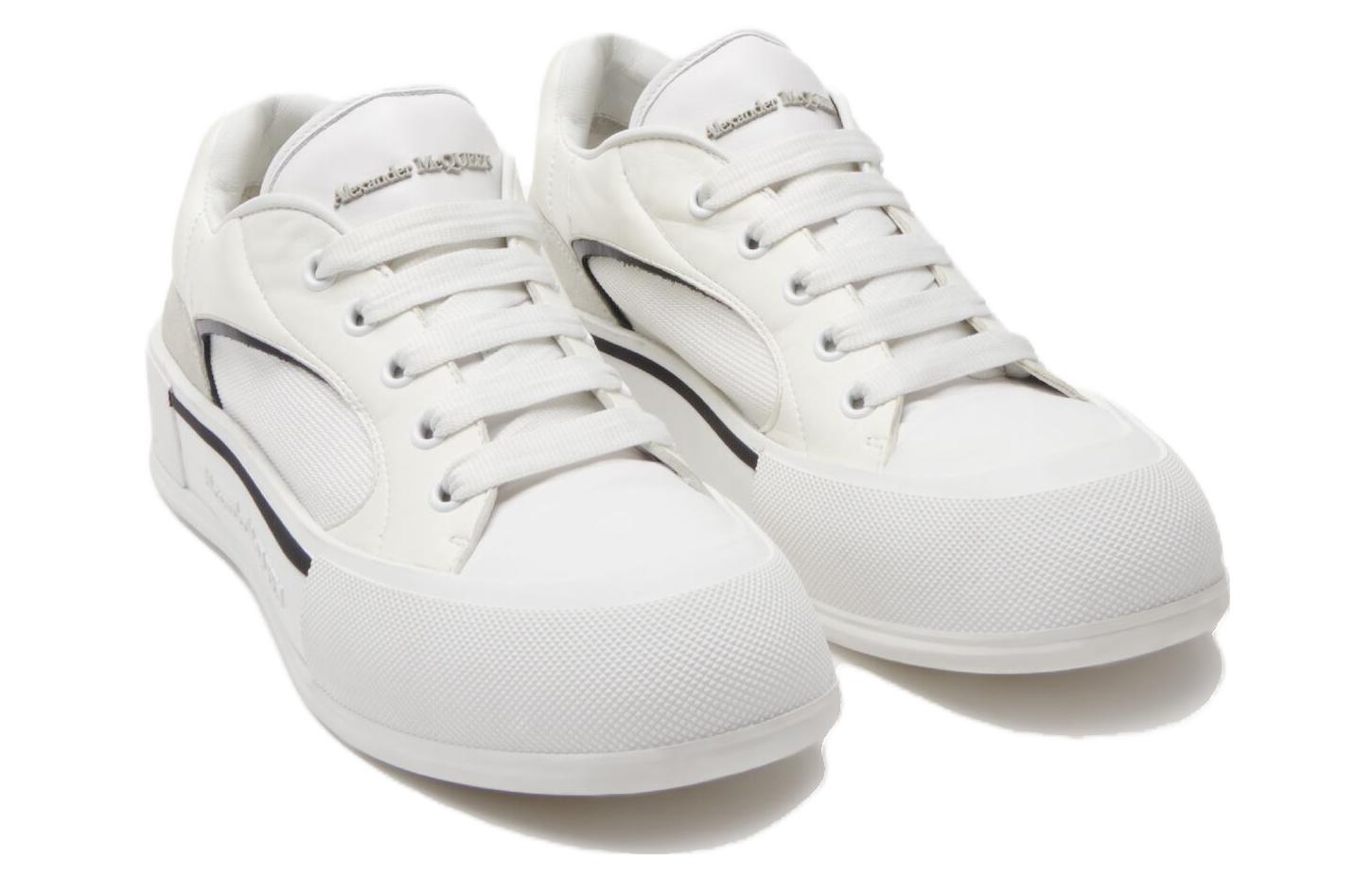 Order Alexander McQueen Papan Luncur Kasut Rendah 'Putih Hitam' 777241-W4SS3-9061