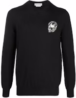 Alexander McQueen Skull Appliqué Knitted Sweater Black 632872-Q1XAP-1192 Alexander McQueen Skull Appliqué Knitted Sweater Black 632872-Q1XAP-1192