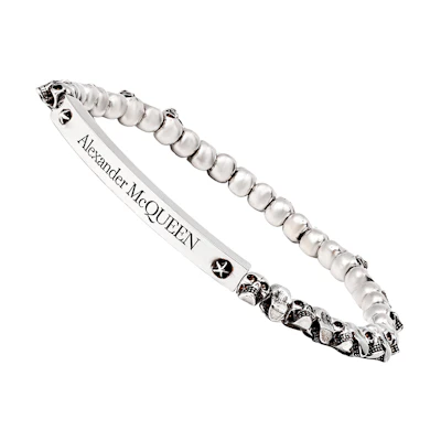 Alexander McQueen Skull Brass Bracelet Silver 554588J160Y-0446